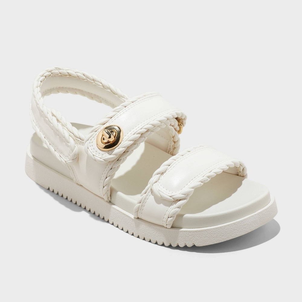 Womens Tilly Raffia Platform Footbed Sandals - a New Day - off white - new
